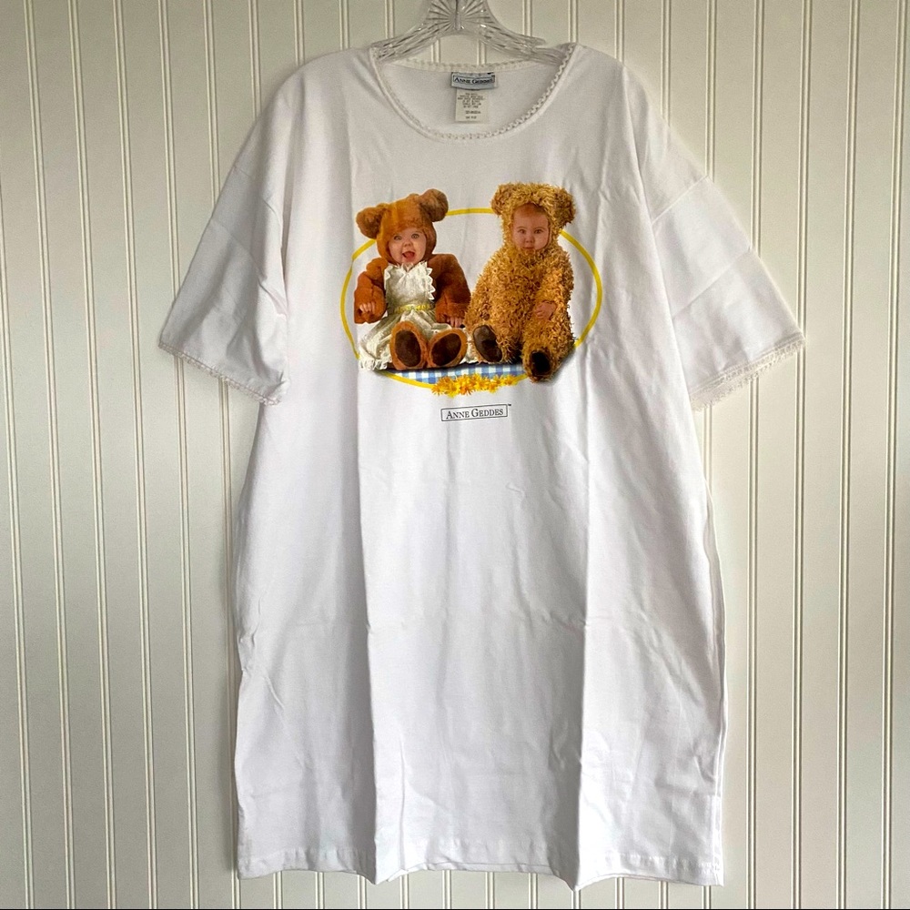 Anne Geddes VINTAGE 90s 100% cotton sleep shirt, teddy bears BRAND NEW
